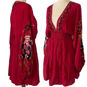 Free People Embroidered Mini Dress